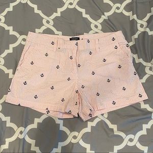 Pink and White Striped Nautical Shorts